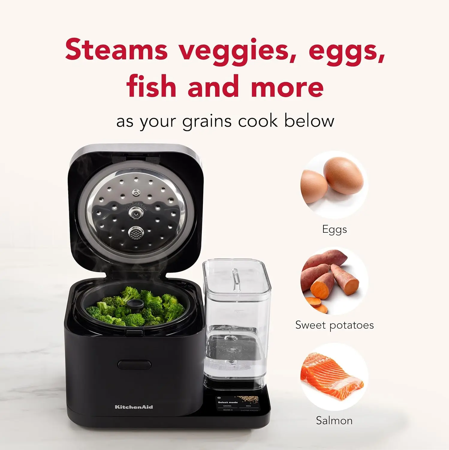 Grain and Rice Cooker 8 Cup with Automatically Sensing Integrated Scale + Water Tank, KGC3155BM 4