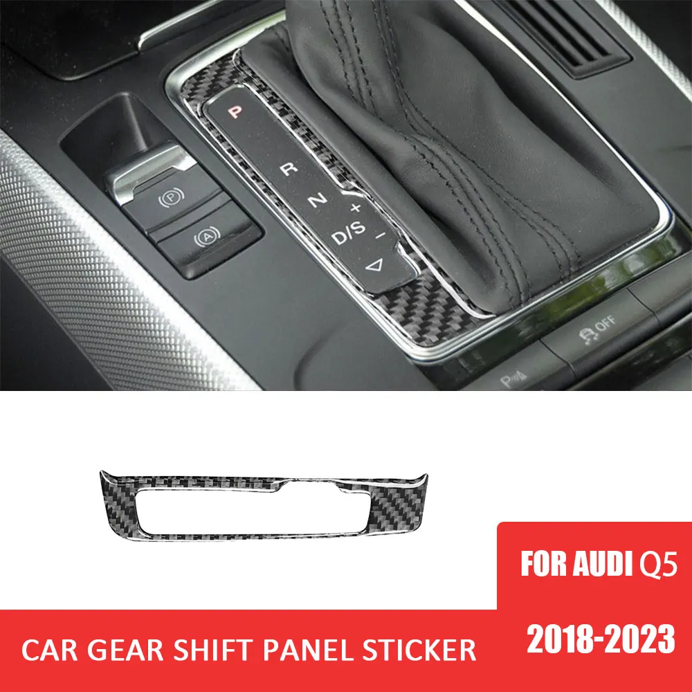 

Car Central Control Gear Shift Panel Trim Sticker Carbon Fiber Decoration Cover for Audi Q5 2018-2023 Auto Interior Accessories