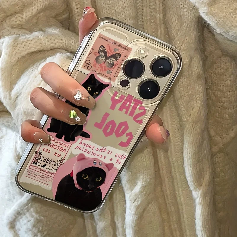 Charming Black Cat Clear TPU Phone Case