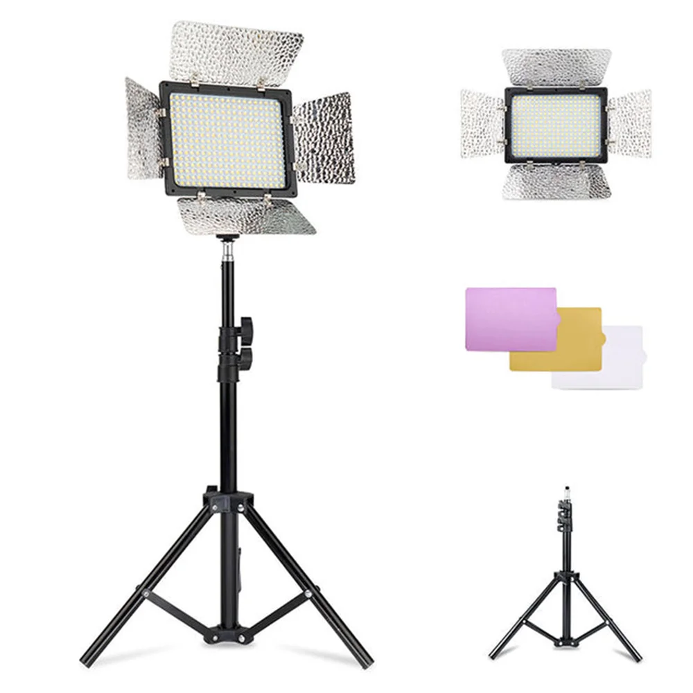 

Led Video Light Panel Bi-Color 3200K-6500K Led-300 Pro Photography Lighting Panel Camera Photo Studio Fill Lamp with Charger