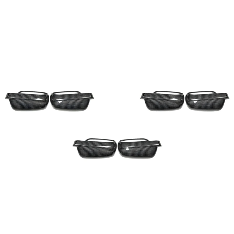 

3X Carbon Fiber ABS Side Rear View Mirror Cover Replacement For Bora 1998-2009