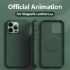 Official Leather Animation For Magsafe Case For iPhone 13 Mini 14 15 Pro Max Plus Phone Cases Magnetic Wireless Charging Cover 1