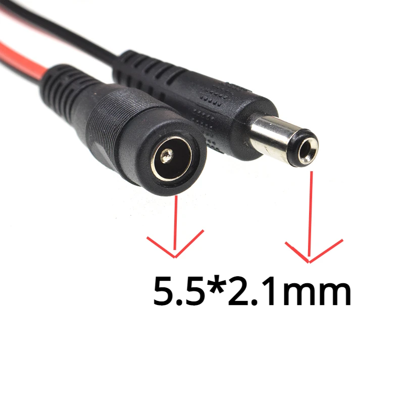 Alligator clips DC male/female jack connector alligator clips crocodile wire 12V power cable to 2 alligator clip connected voltage 5.5*2.1mm