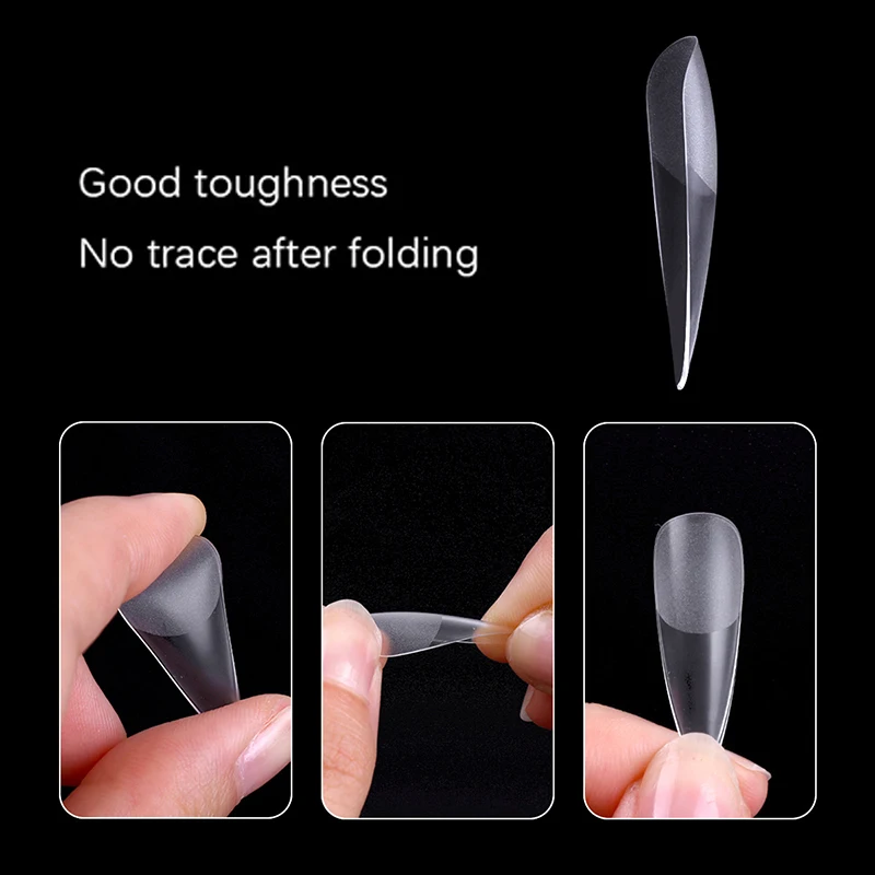 Fake Nails Gel Nails Extension System Full Cover Sculpted Clear Matte Tips Quick Building Manicures Tool 1Bag