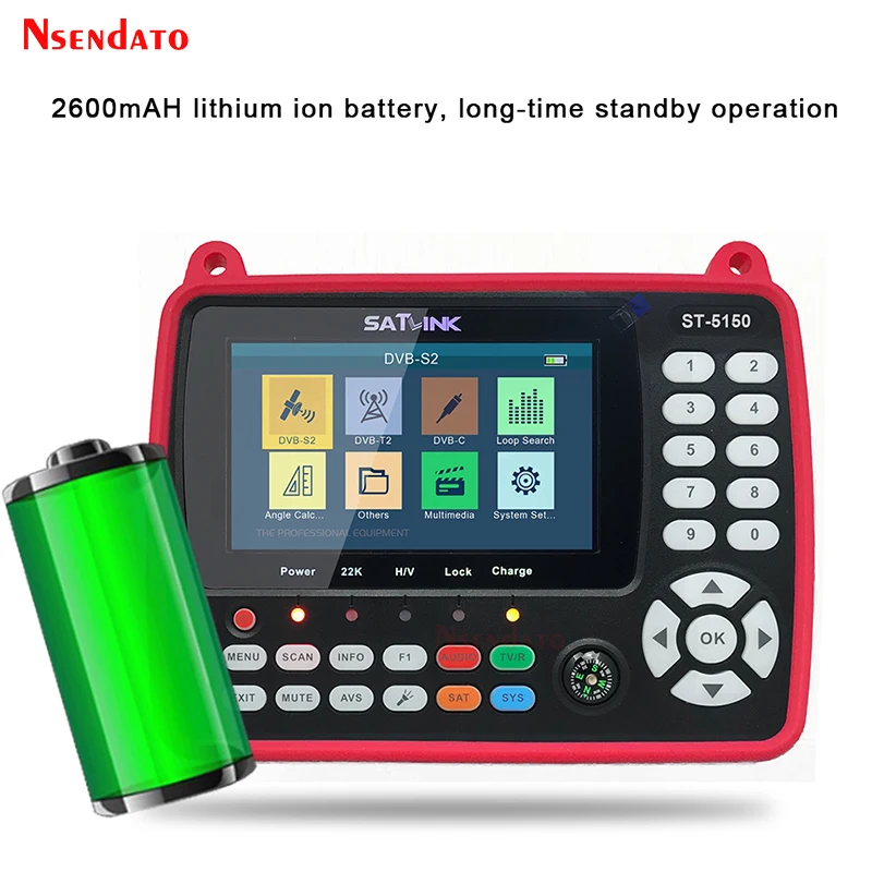 Satlink ST5150 Original DVB-S2/T2/C COMBO Sat finder Satellite signal Finder Meter H.265 MPEG-4 16APSK Satfinder TV Receiver