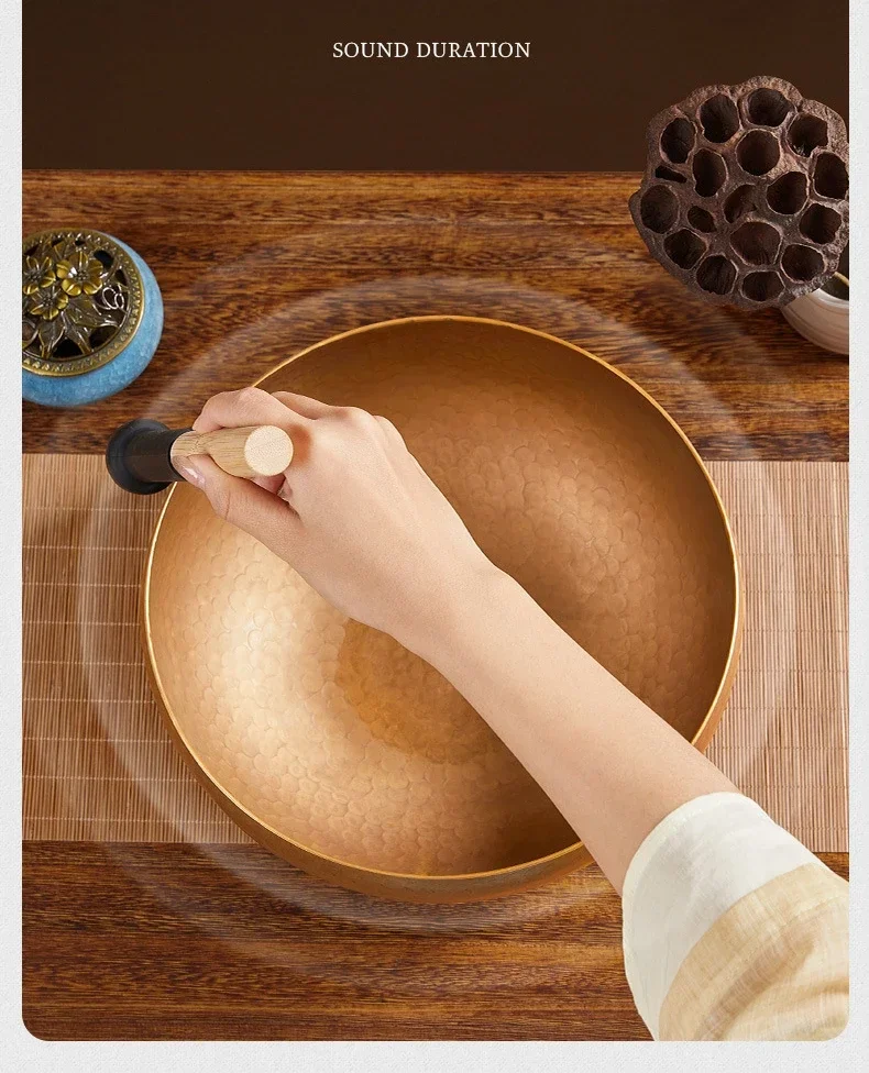 Description Picture 5 of itemBrass Bowl Sound Healing Instrument Handmade Tibetan Singing Bowl Large Mindfulness Spiritual Yoga Meditation Accessories