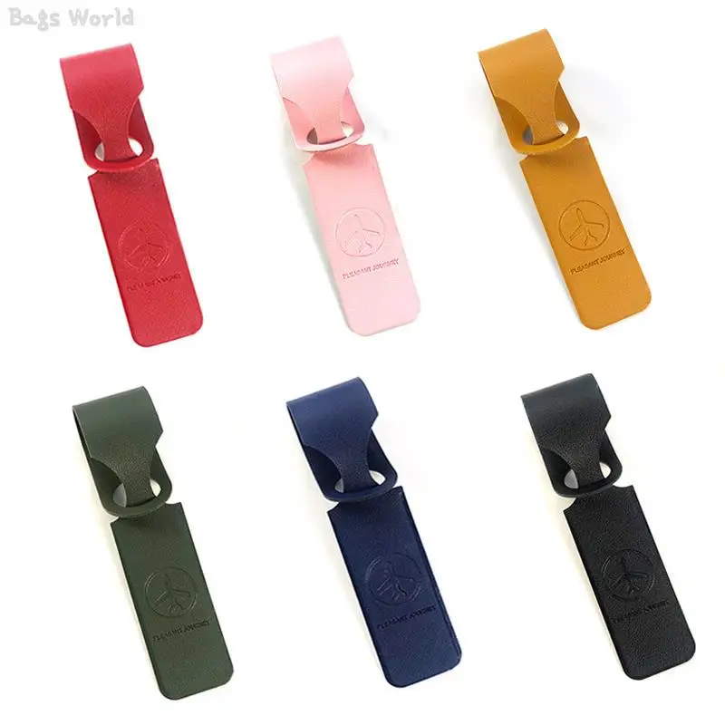 Luggage Tag 1x PU Leather Luggage Tag Portable Suitcase Identifier Label