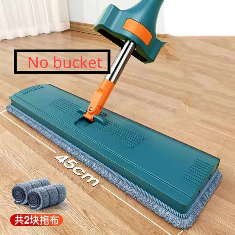 WADRBSW Mocio Rotante e Secchio - Mocio per Pulire i Pavimenti Che strizza a Mani libere - 2 testine in Microfibra Lavabili e riutilizzabili Incluse To Pursue Happiness