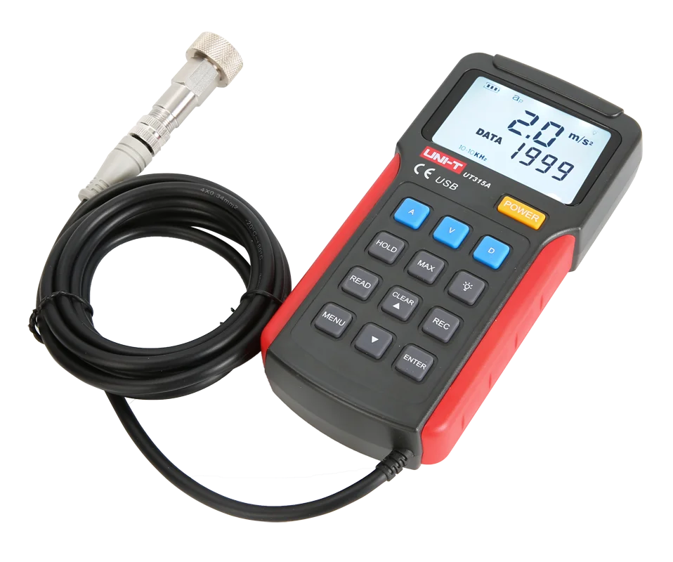 UNI-T UT315A Industrial Digital Vibration Meter Device Probe Vibration Analyzer Precision Measure Vibrator Tester Handheld 3