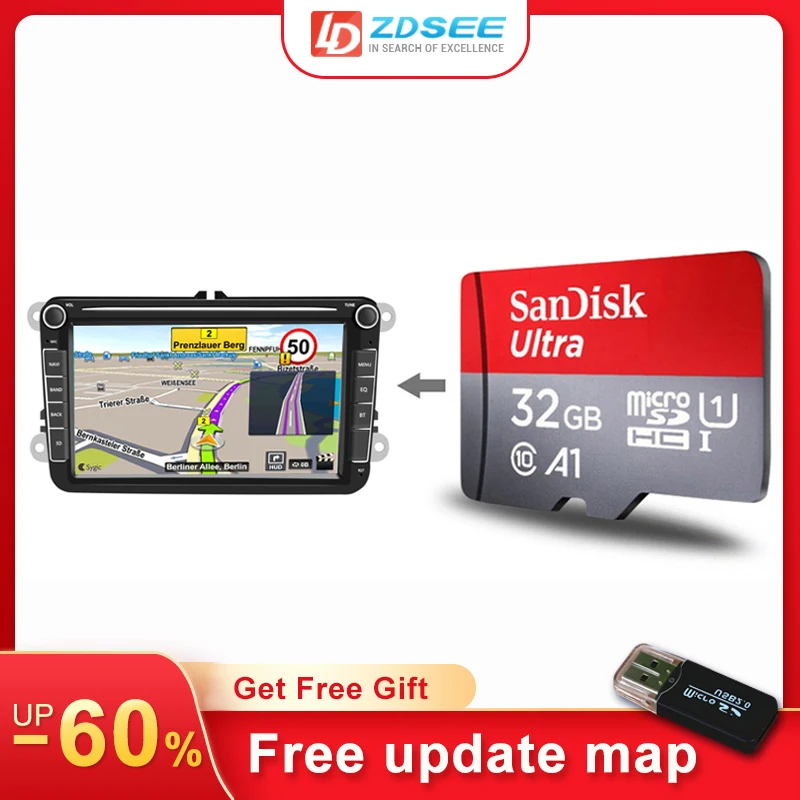 32gb Gps Sygic Map For Vw/volkswagen/golf/p Car Radio Android Navigation Maps Free Update Micro Sd Card Spain Middle - Gps AliExpress