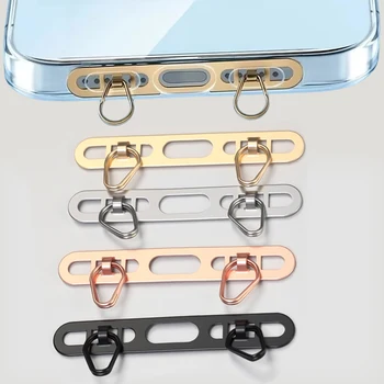 1/2/3Pcs Metal Phone Lanyard Side Hanging Patch For iPhone Stainless Steel Clip Double Buckle Phone Straps Gasket Connect Piece 1