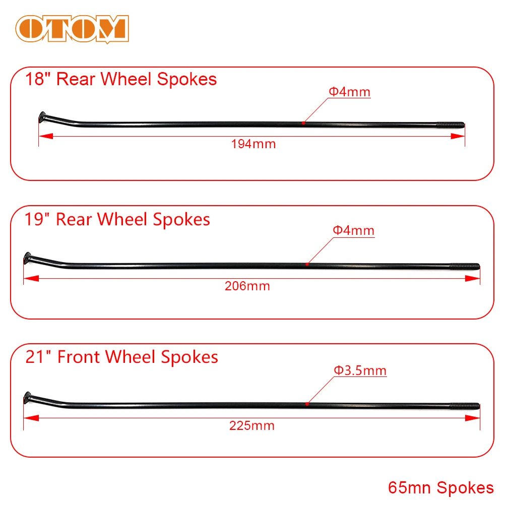 Motorcycle 21" Front 18" 19" Rear Wheel Spoke Kit Electrophoresis Anti-Rust Stainless Steel Aluminum Nipples For KTM XCF