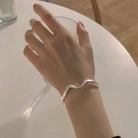 Hot Sale Irregular Glossy Silver Mobius Bracelet Adjustable Individuality Wristband For Women - Image 6