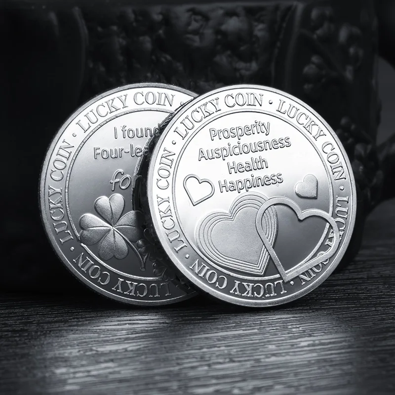Love Heart Lucky Coin Prosperity Auspiciousness Health Happiness Wedding Souvenirs Collectible Coin Metal Craft Gift
