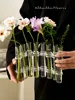 Creative Simple Clear Glass Vase Tubes Set Hanging Flower Arrangement Holder Transparent  Plant Container Home Room Decoration 4