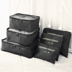 6 - Piece Portable Travel Packing Organizers Set for Women: Luggage, Clothes, and Shoes Bags (Black)
