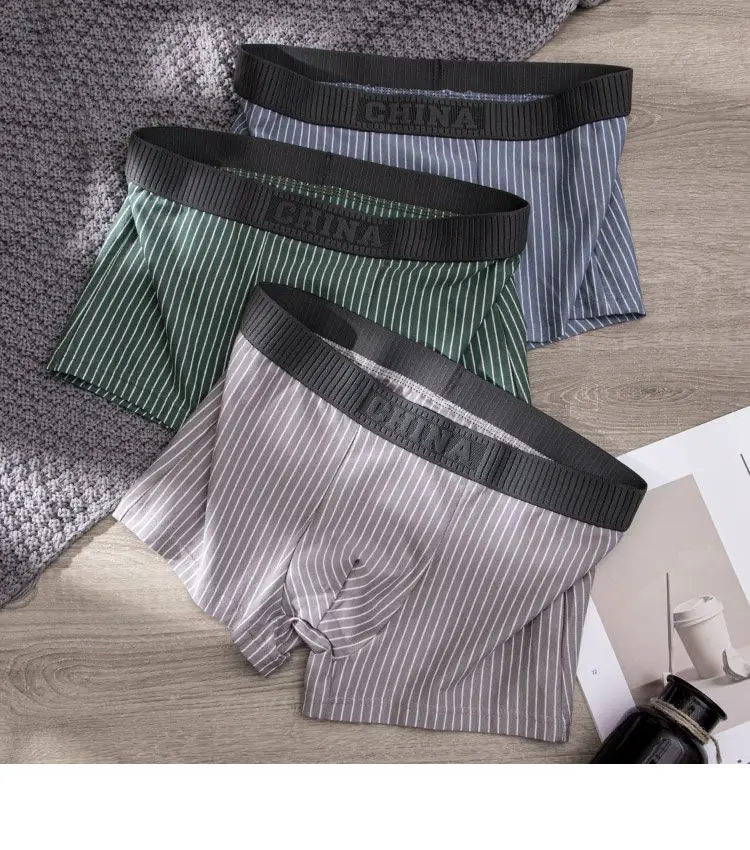 Boxer Shorts Men's Cotton Striped Underwear Sexy Panties Male Boxers