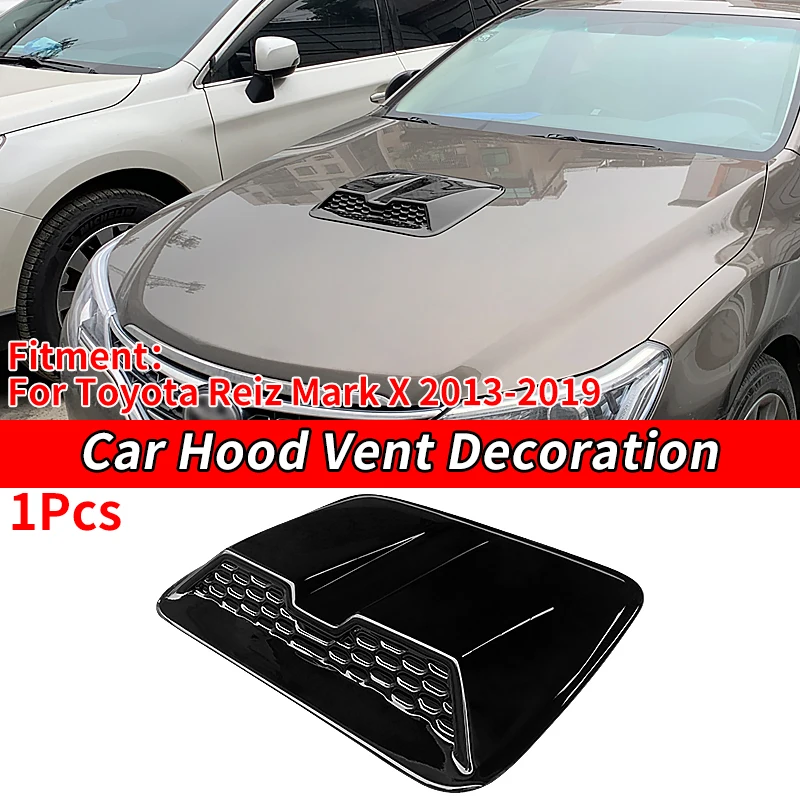 

Car Front Engine Hood Bonnet Vents Hood Air Outlet Trim Cover Auto Gloss Black Accessories ABS For Toyota Reiz Mark X 2013-2019