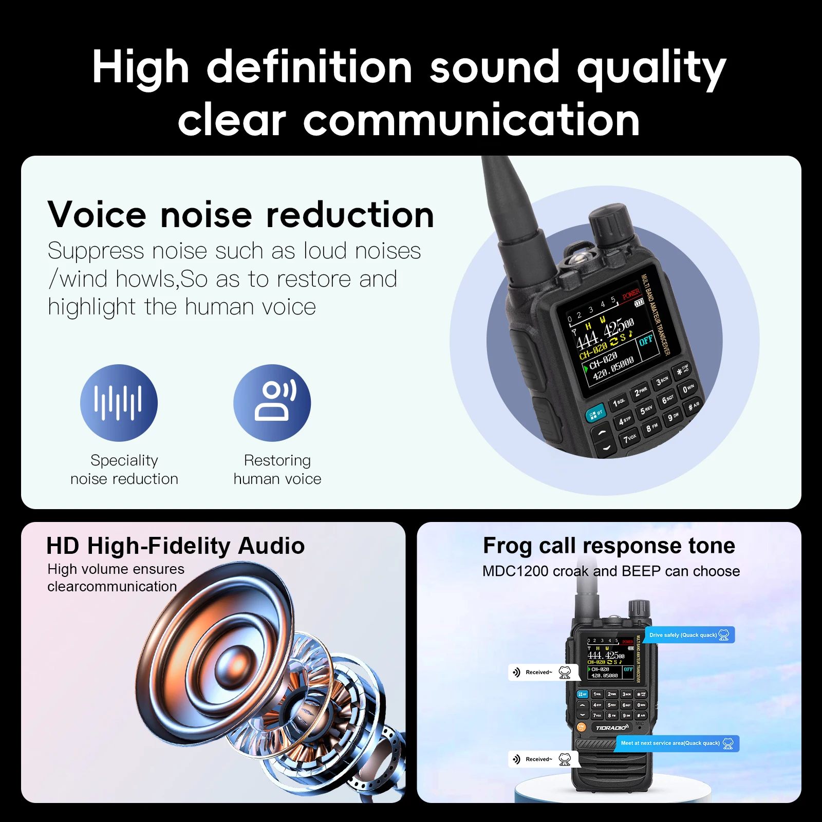 TIDRADIO TD-H3 Walkie Talkie Phone Wireless Programming Air Band Long Range Ham Two Way Radio USB Type-C Programming &Charge 4