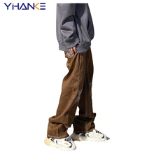 

New Fashion Men's Hip-hop Straight-leg Jeans Brand Clothing Loose Wild Wide-leg Pants Trendy Street Men Clothing Мужские джинсы
