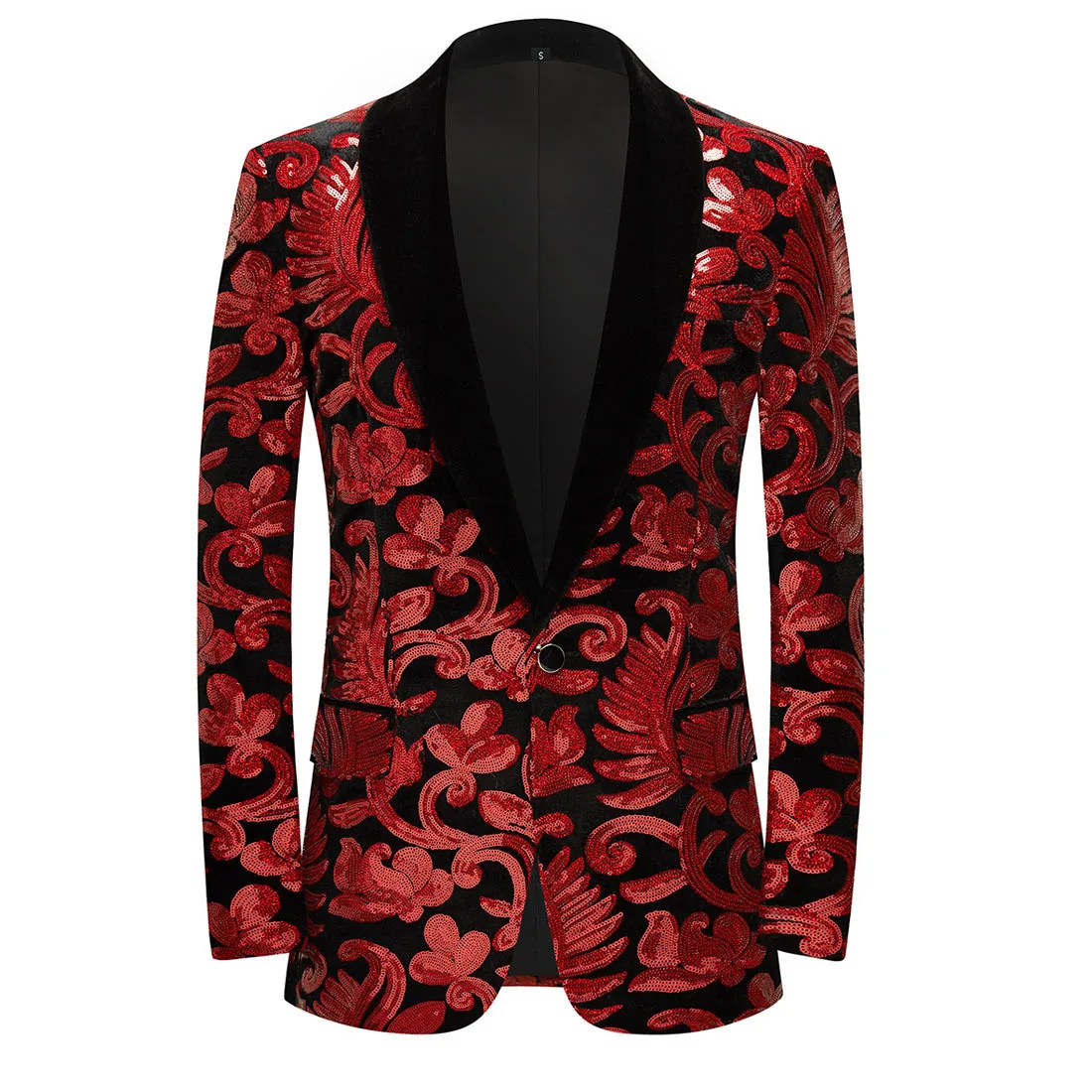 New European and American Stage Velvet Sequin Fashion Handsome Trend European and American Suit Stage Clothes for Singers Men 6