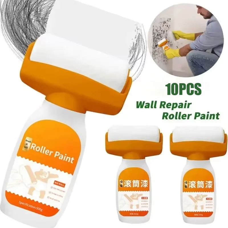 Hot Antibacterial Wall Paint Strong Repair Wall Paint Household White Latex Paint with Roller Brush for Living Room Kitchen Tool
