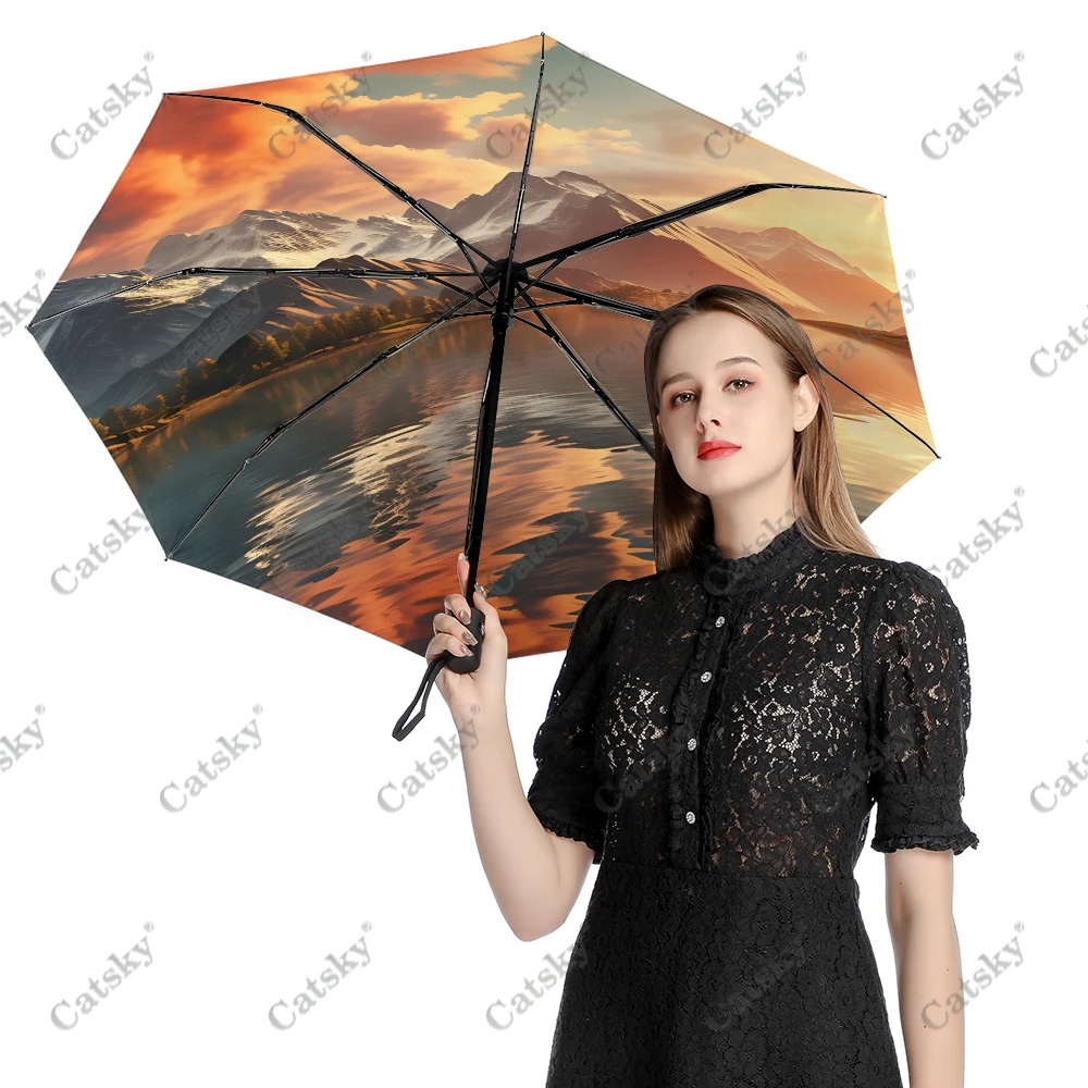 

Женские складные полностью автоматические зонтики, складывающиеся в 3 раза, защита от солнца, инструмент для путешествий и прогулок