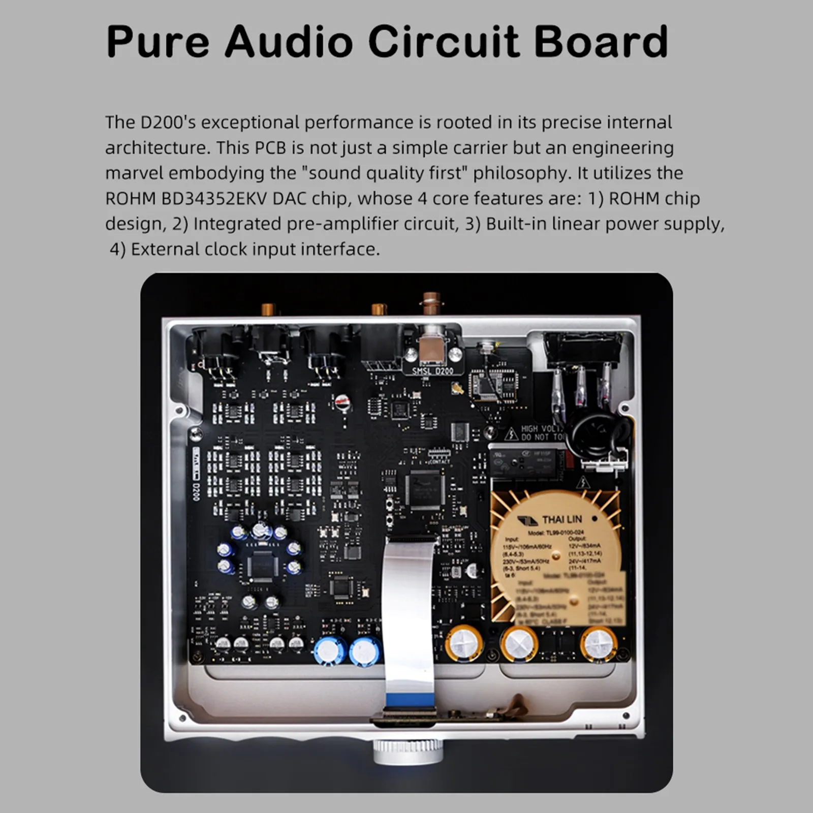 SMSL D200 Hi-Fi Audio Decoder ROHM BD34352EKV Chip Bluetooth5.1