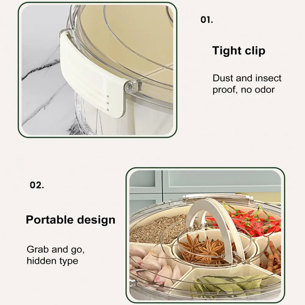 Rotating Fruit Plate Snack Spinner With 6 Compartments Food-Grade Container