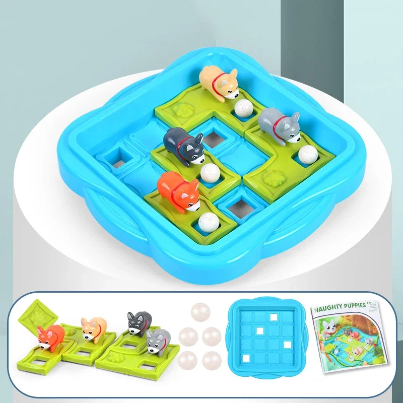 Children Educational Toys Naughty Puppy Push Bead IQ Puzzle Toys Board Games Montessori Logical Thinking Spatial Reasoning 4