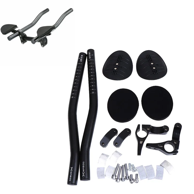 Mountain Bicycle Alloy Triathlon Aero Rest Handle Bar Bicycle Rest TT Handlebar Clip Handlebar Extension Cycling Rest Handlebar