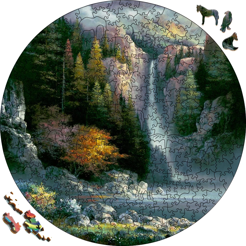 High Mountain Wooden Puzzle Gifts For Adults Wooden Crafts Puzzles Circular Festival Gift Children's Toys Wood Scenery Toy helena bonham carter jigsaw puzzle wood animals wood adults jigsaw custom for children puzzle