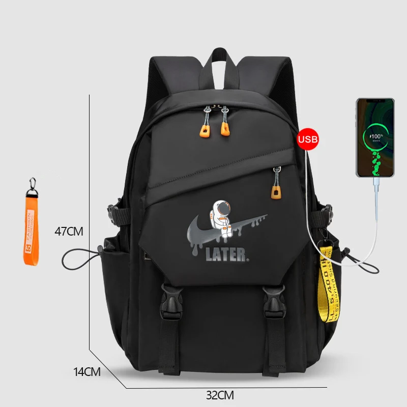 Spaceman Anti Splashing Mochila Computador Usb Recarregável Leisure Travel Bolsa Grande Capacidade Multi Divertido Moda - Imagem 2