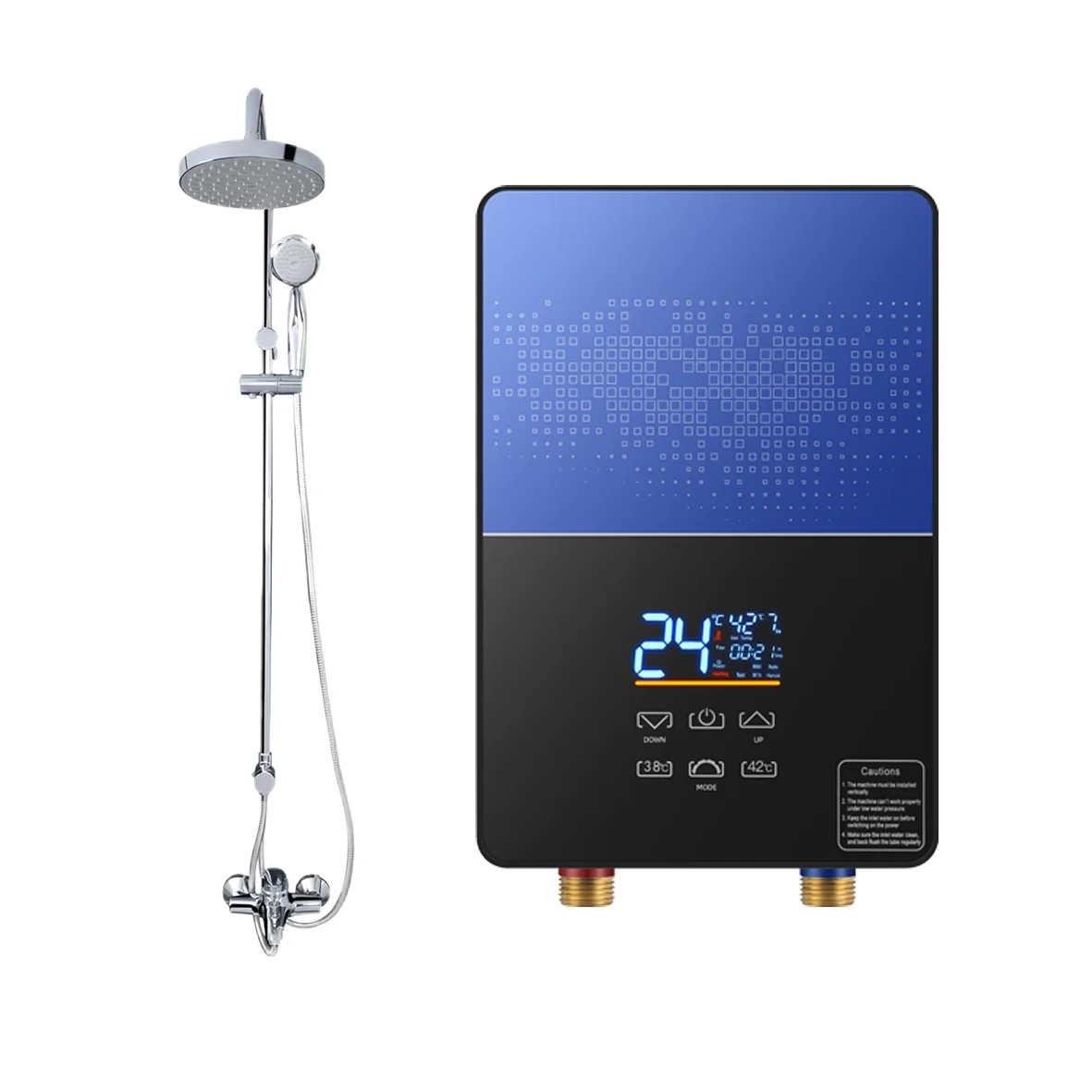 220V-240V 6.5kw สมาร์ทไฟฟ้าเครื่องทําน้ําอุ่นอุณหภูมิคงที่เครื่องทําน้ําอุ่นไฟฟ้าทันทีฝักบัว 1