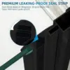 Adjustable Frameless Pivot Shower Door Matte Black Hardware Finish Certified Clear Tempered Glass Shower Enclosure 5