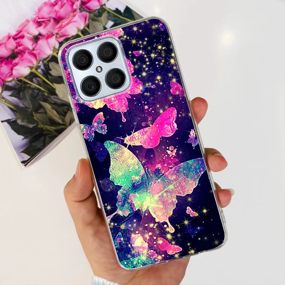 Floral Butterfly Pattern Soft Silicone TPU Back Cover Case