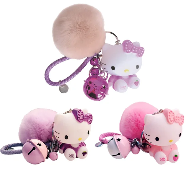 Kawaii Anime Peripheral Accessories Kitty Cat Keychain Cartoon Cute Fashion Hairball Bag Keychain Pendant Gift for Girlfriend 1