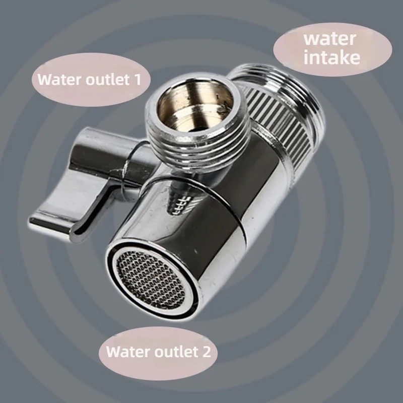 Universal Faucet Diverter Valve Set Shower Head Tap Adapter Sink Sprayer Extender Splitter - Kitchen Bath Faucet Accessory