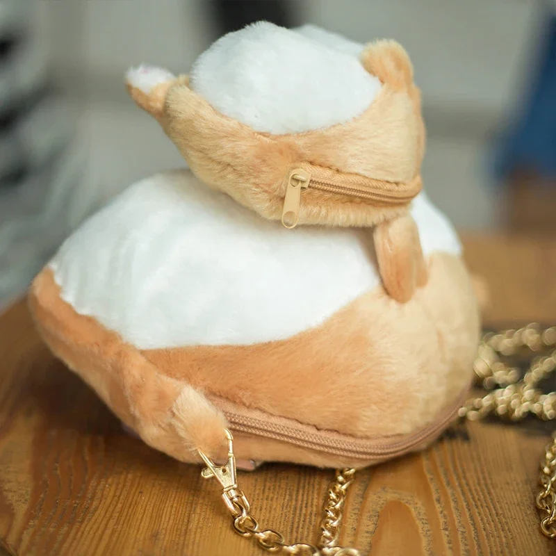 Kids Children Girl Chibi Corgi Butt CrossBody Bag Small Cute Pet Dog Plush Creative Christmas Gift