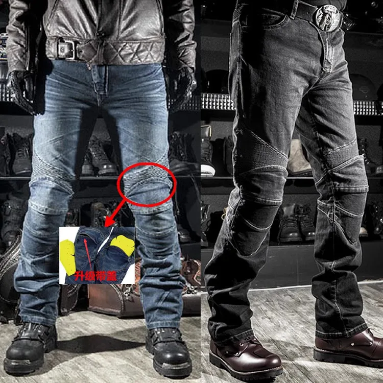 

Motorcycle Jeans Slim Fit Elastic Cycling Pants Vintage Fashion Jeans Outdoor Travel Racing Off Road Anti Drop Pants Men