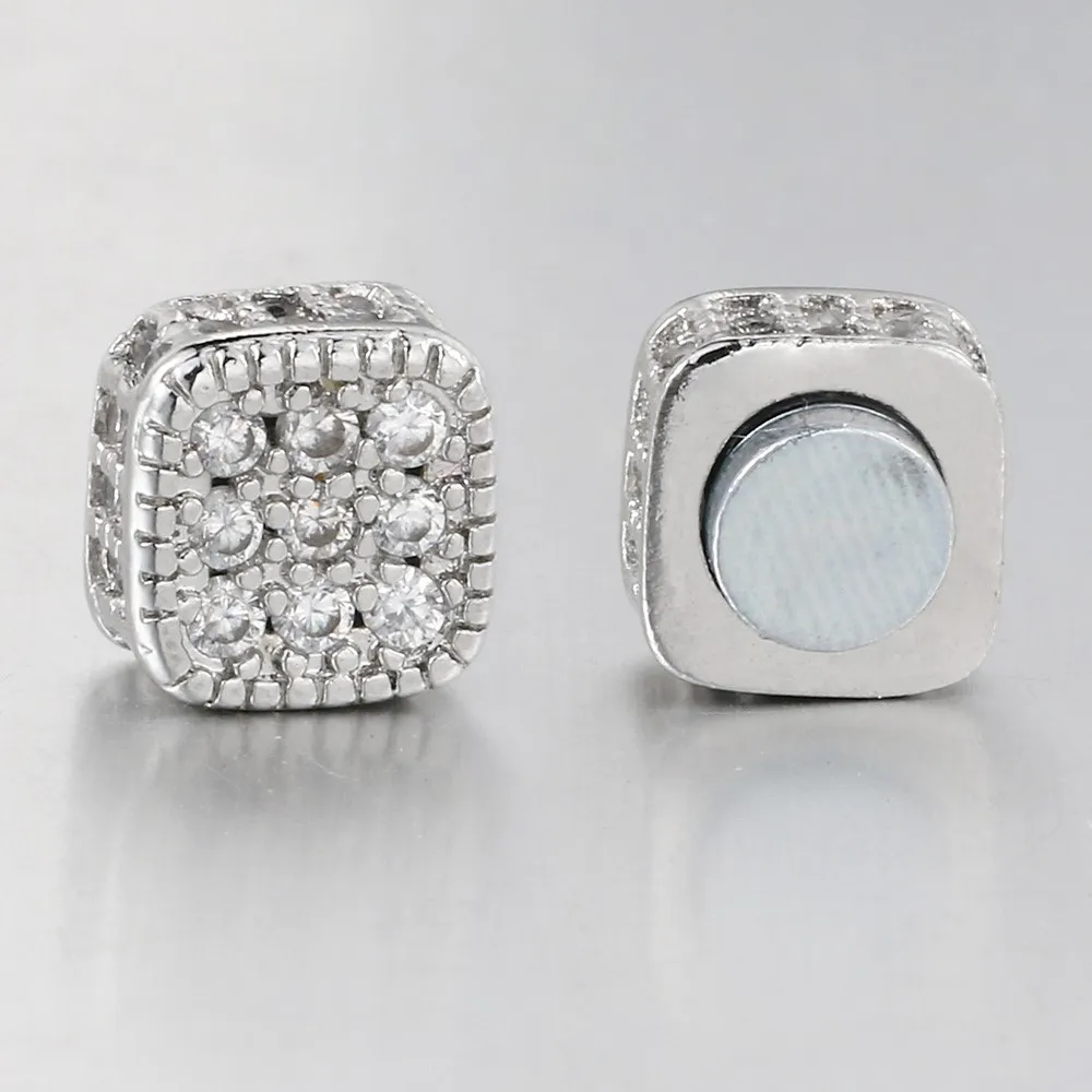 6mm Magnetic Zircon Geometric Luxury Hippop Rock Earring For Man Woman No-piercing Ear Stud Jewelry Gift Accessories Wholesale 4