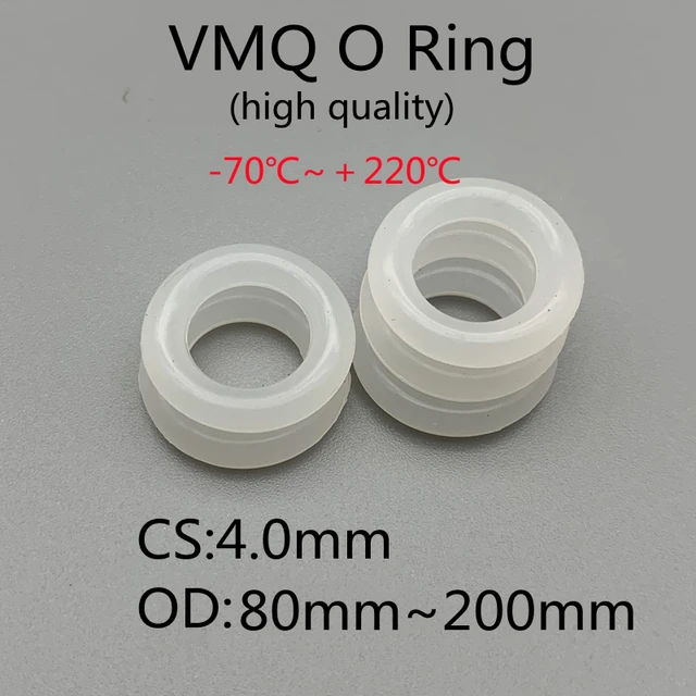 White Silicone Ring Thickness 4 O Ring Seal Silicon Sealing O-rings VMQ  Washer Oring Set Assortment Kit Oring 10pcs - AliExpress
