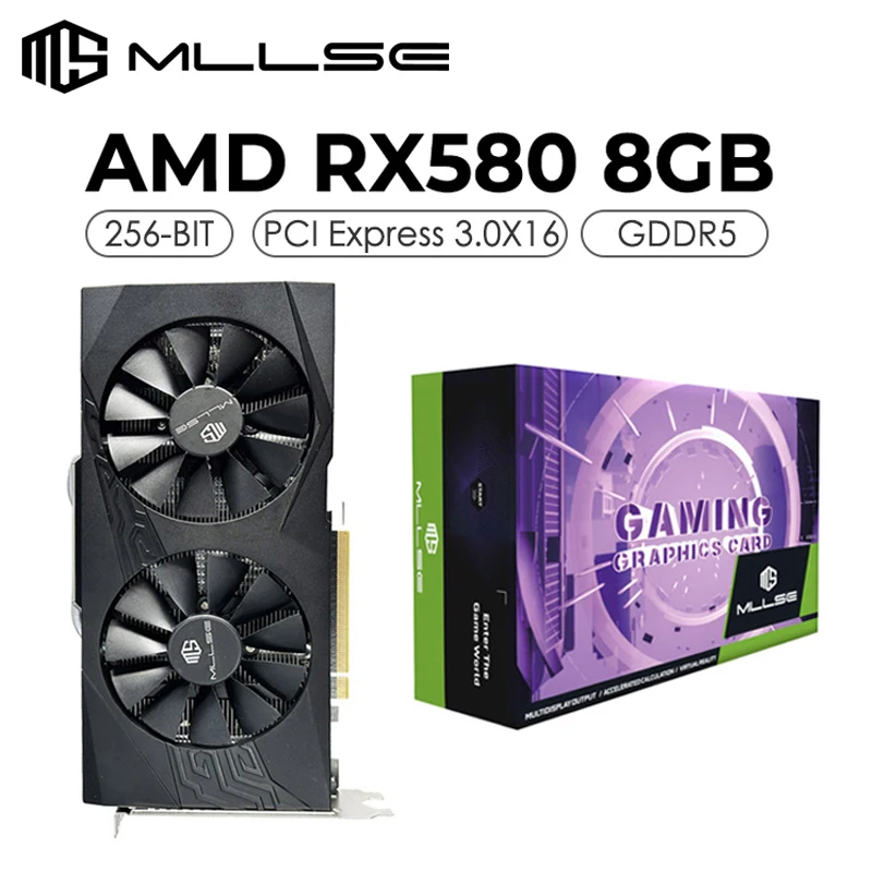 

2023 MLLSE Graphics Card AMD Radeon RX 580 8GB 2048SP Placa De Video GDDR5 256-bit Desktops Gaming GPU