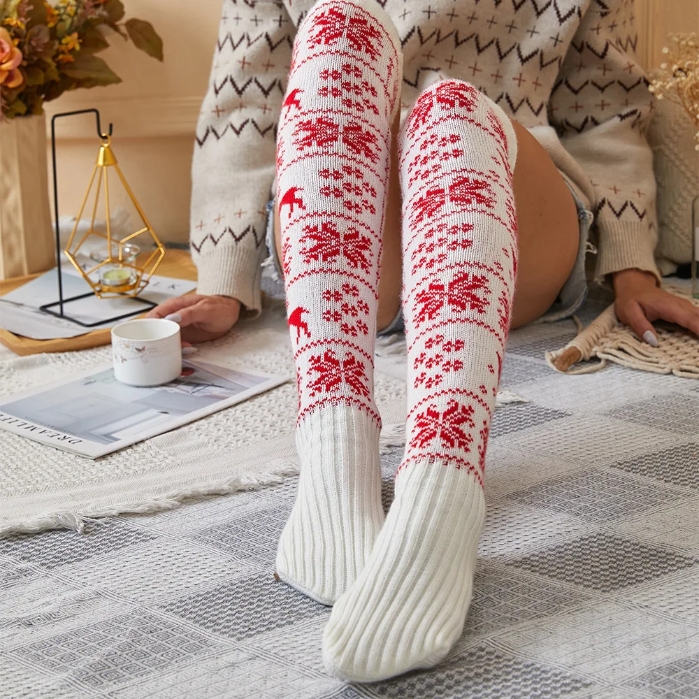 Christmas Winter Stockings Women's Long Knitted Stockings For Girls