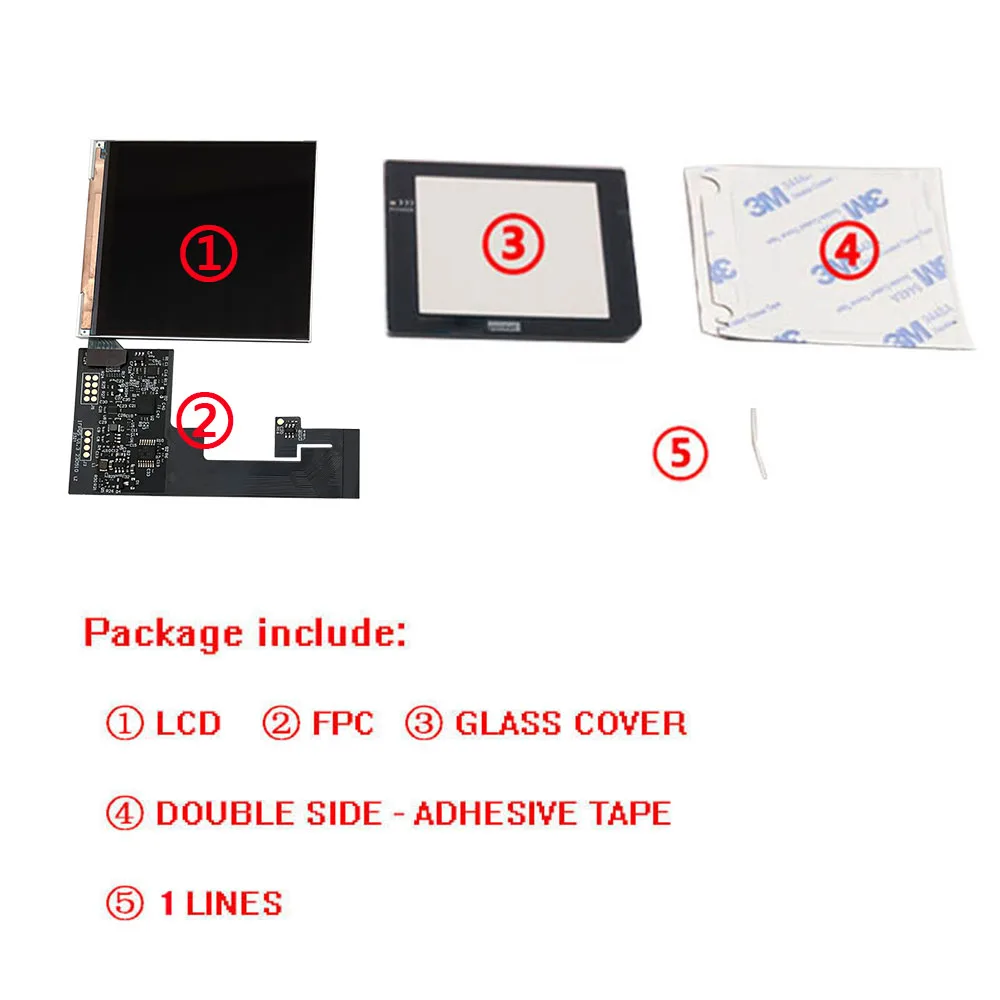36색 배경 조명이 있는 GAMEBOY POCKET용 GBP LCD IPS 백라이트 화면용 프리컷 쉘이 포함된 전체 화면 IPS LCD 키트