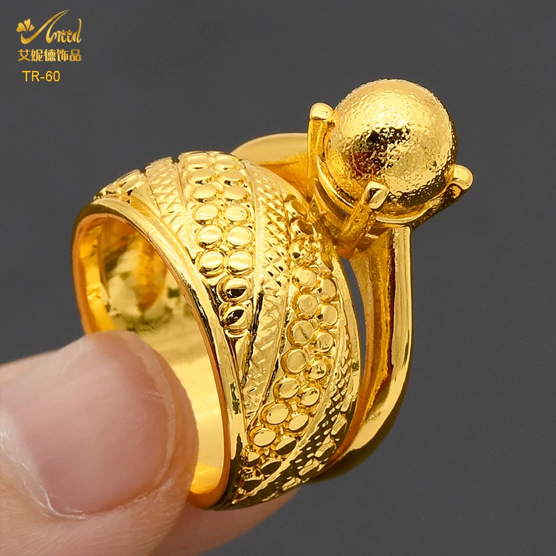 1pc Golden 24k Gold Plated Hollowed Flower Ring For Women, European And  American Style, Wedding Jewelry | SHEIN USA