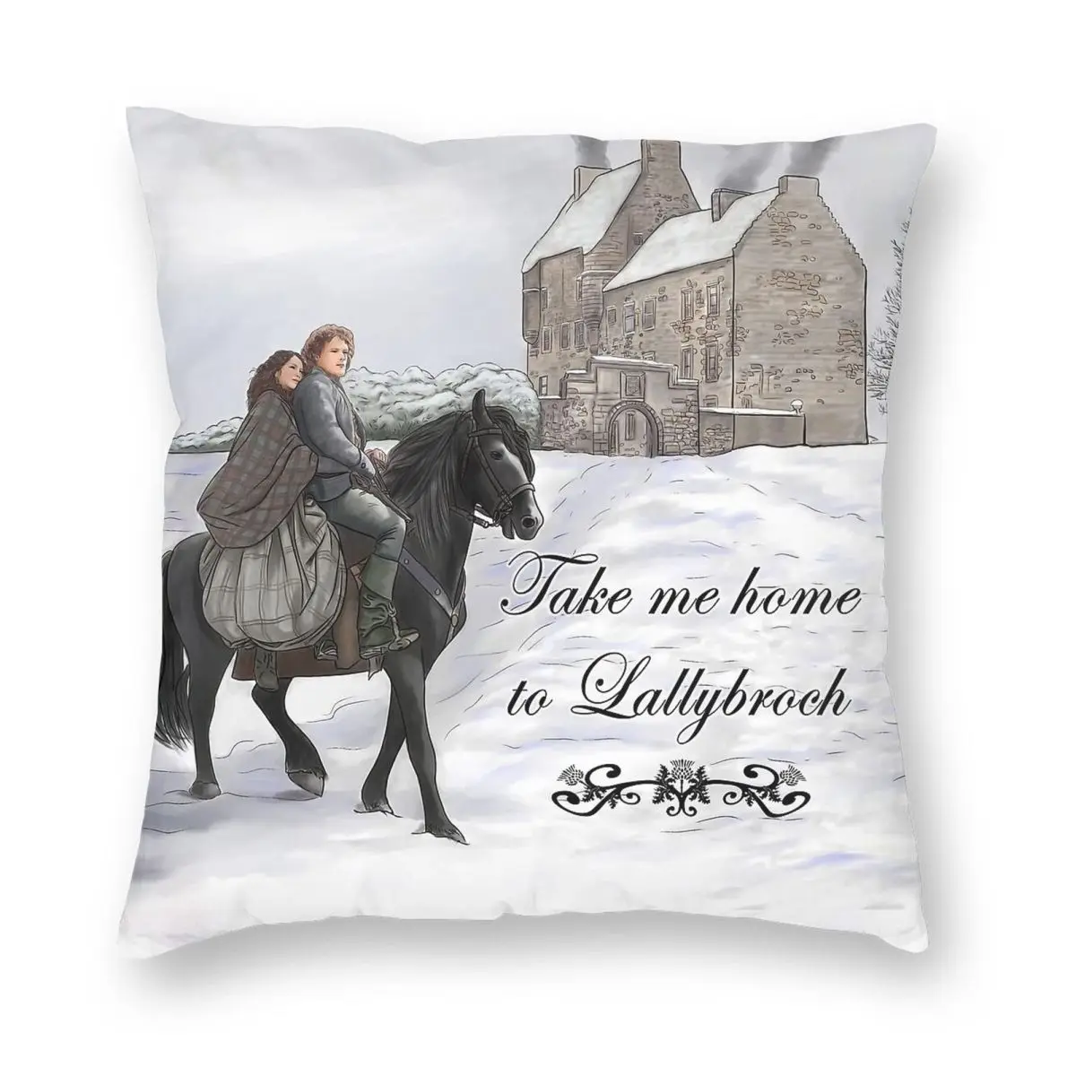 Take Me Home To Lallybroch Outlander Pillowcase Polyester Linen Velvet Pattern Decor Throw Pillow Case Room Cushion Cover 18" 3