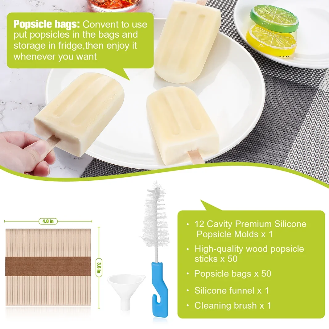 New Summer Hot Ice Cream Tools With Wooden Sticks silicone popsicle molds mini silicone ice cream popsicle mold