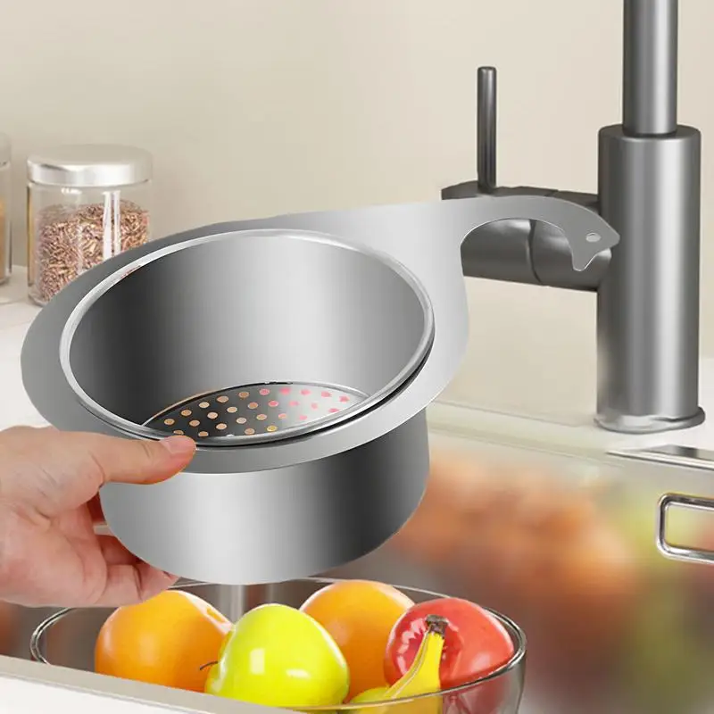 Basket Swan Drain Rack Kitchen Sink Filter Rack Stainless Steel Swan Kitchen Corner Sink Filter Multifunction Waste Drain Basket