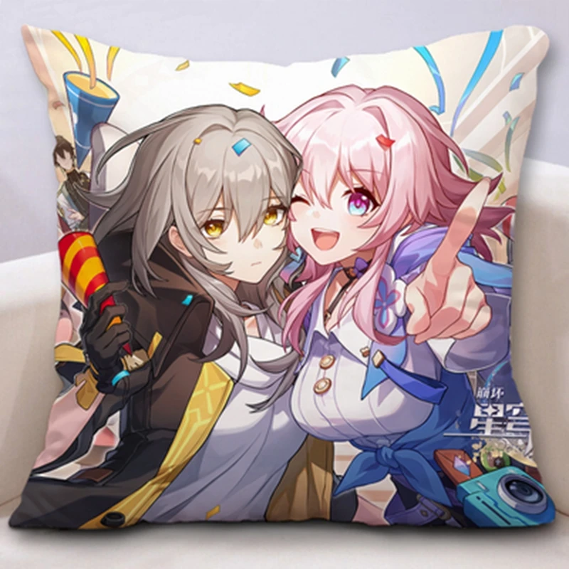 

Honkai: Star Rail Surrounding Throw Pillows Anime Blonia March 7 Bailu Doll Pillow Cushion Birthday Gift Exquisite Props Cosplay
